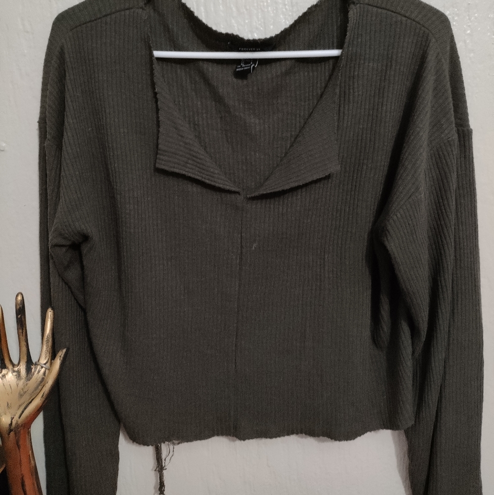 Olive slouchy top